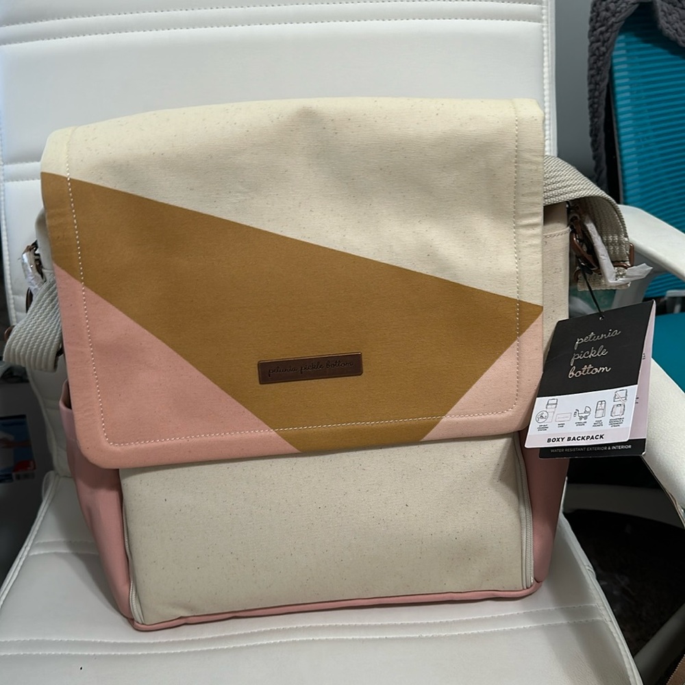 Petunia Pickle Bottom Boxy Backpack Birch/Macaron BNWT